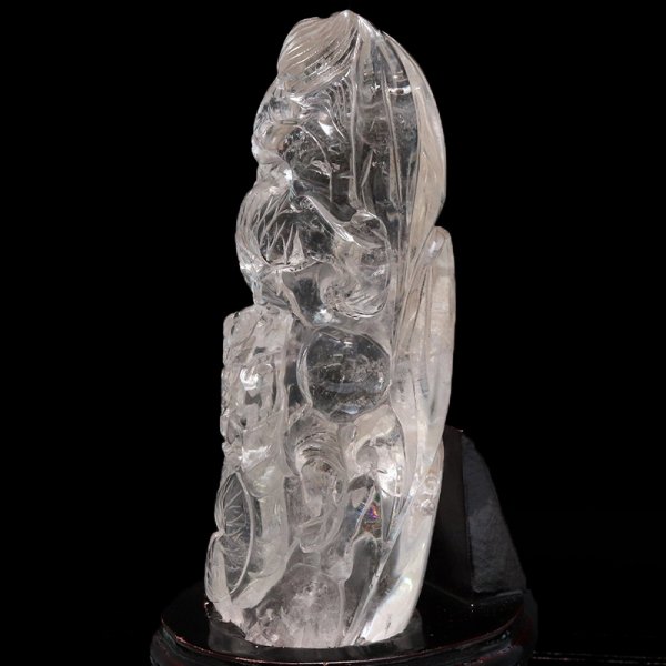 画像3: 【一点物】彫り物 水晶 龍 ブラジル産 台付き 品番:19228 (3)