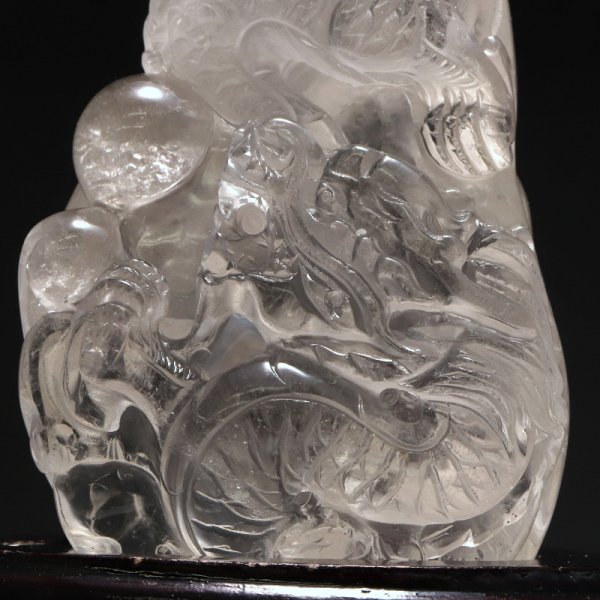 画像2: 【一点物】彫り物 水晶 龍 ブラジル産 台付き 品番:19235 (2)