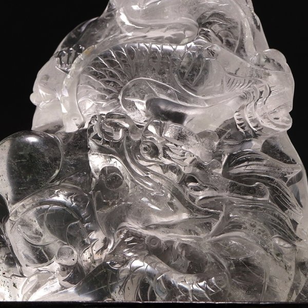 画像2: 【一点物】彫り物　水晶　龍　ブラジル産　台付き　品番：19224 (2)