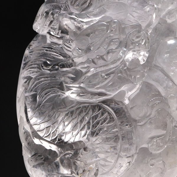 画像2: 【一点物】彫り物 水晶 龍 ブラジル産 台付き 品番:19218 (2)