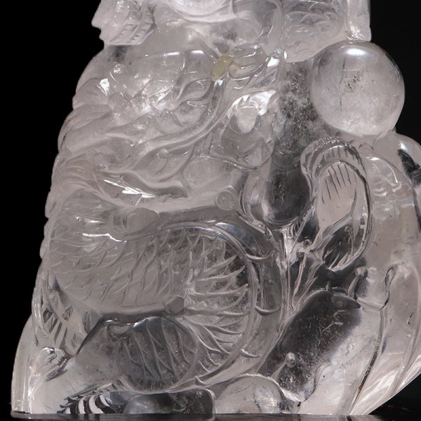 画像2: 【一点物】彫り物 水晶 龍 ブラジル産 台付き 品番:19232 (2)
