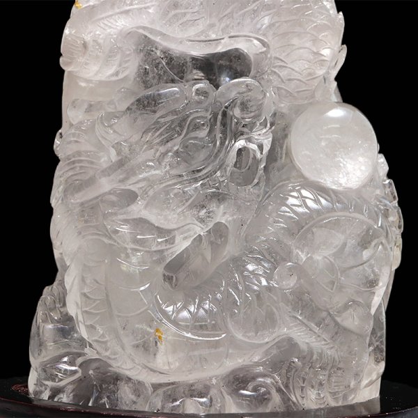 画像2: 【一点物】彫り物 水晶 龍 ブラジル産 台付き 品番:19220 (2)