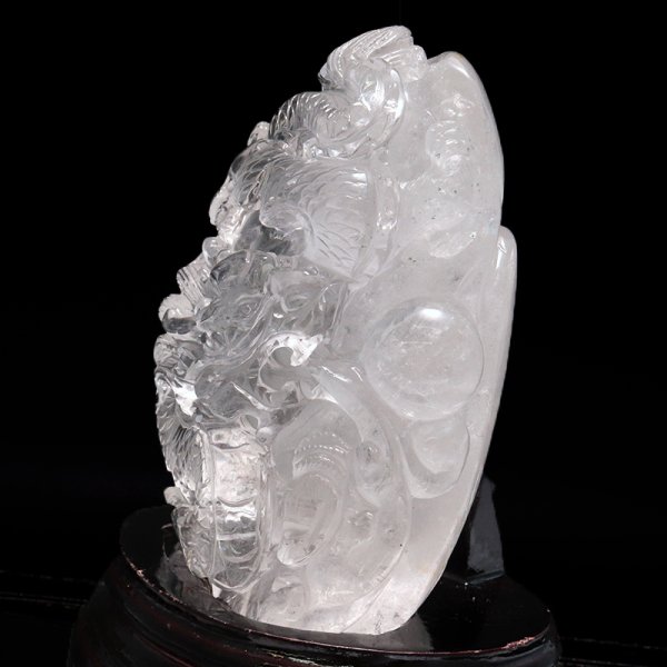 画像3: 【一点物】彫り物 水晶 龍 ブラジル産 台付き 品番:19218 (3)