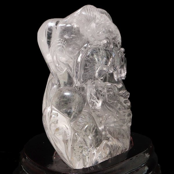 画像3: 【一点物】彫り物　水晶　龍　ブラジル産　台付き　品番：19224 (3)