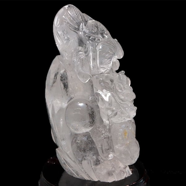 画像3: 【一点物】彫り物 水晶 龍 ブラジル産 台付き 品番:19219 (3)