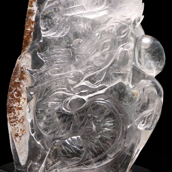 画像2: 【一点物】彫り物　ガーデンクォーツ　龍　ブラジル産　台付き　品番：19213 (2)