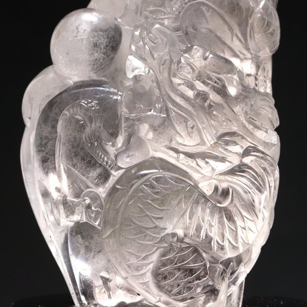 画像2: 【一点物】彫り物 水晶 龍 ブラジル産 台付き 品番:19222 (2)