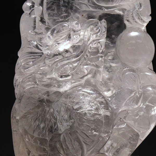 画像2: 【一点物】彫り物 水晶 龍 ブラジル産 台付き 品番:19223 (2)