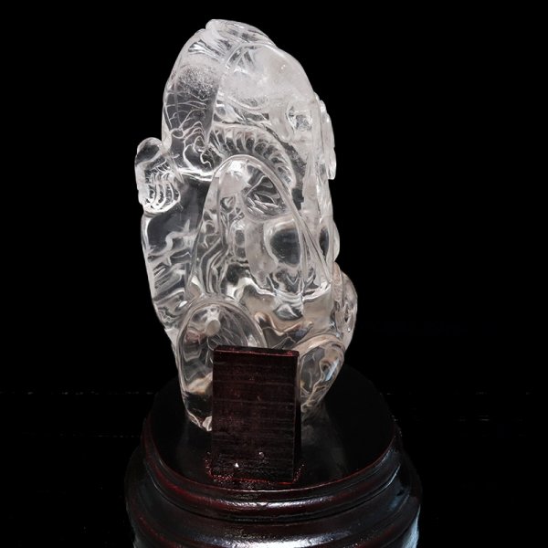 画像4: 【一点物】彫り物 水晶 龍 ブラジル産 台付き 品番:19226 (4)