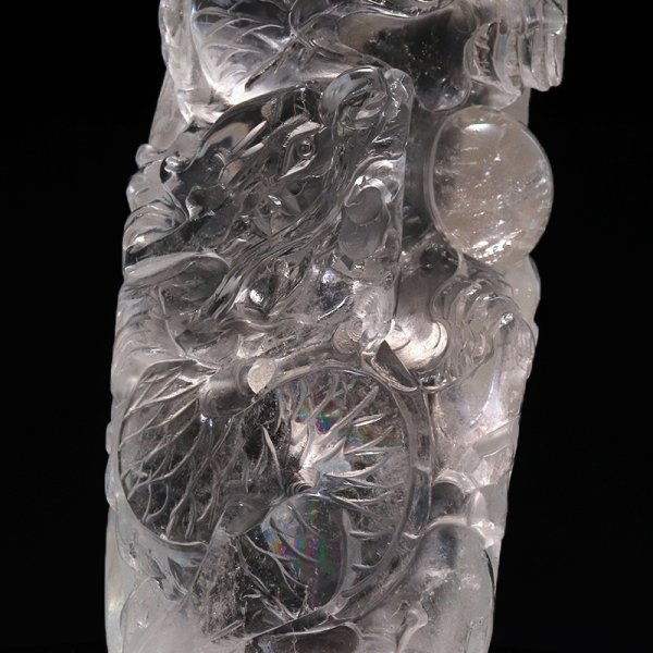 画像2: 【一点物】彫り物 水晶 龍 ブラジル産 台付き 品番:19228 (2)