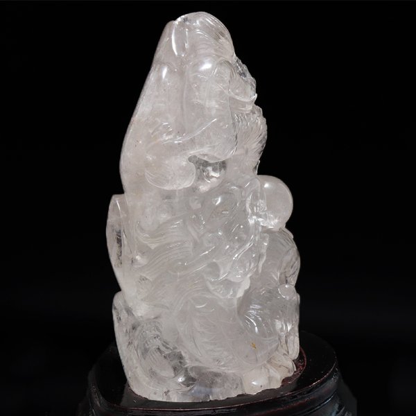 画像3: 【一点物】彫り物 水晶 龍 ブラジル産 台付き 品番:19220 (3)
