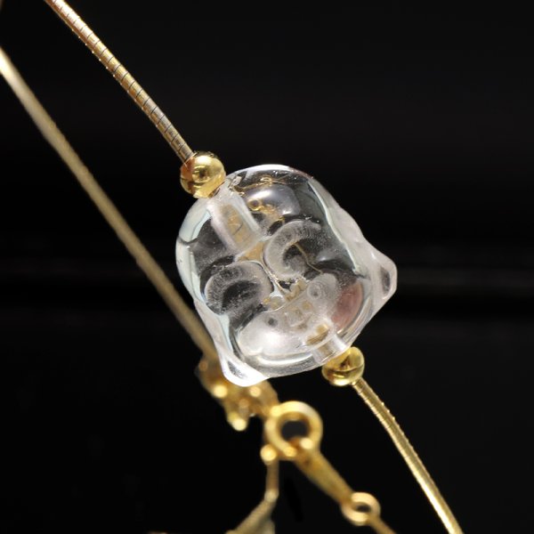 画像3: 天然石パーツ 布袋様 水晶 縦穴 約1.3cm×約1.3cm 品番:19252 (3)