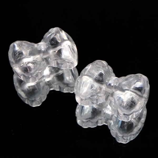 画像2: 天然石パーツ リボン 水晶 横穴 約2.3cm×約1.7cm 品番:19255 (2)