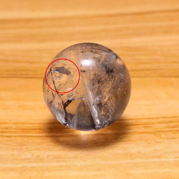 画像3: バラ石 水入り水晶 丸 約18mm 穴あり 品番:19266 (3)