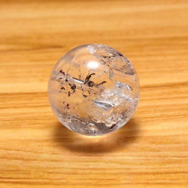 画像1: バラ石　水入り水晶　丸　約18.5ｍｍ　穴あり　品番：19265 (1)