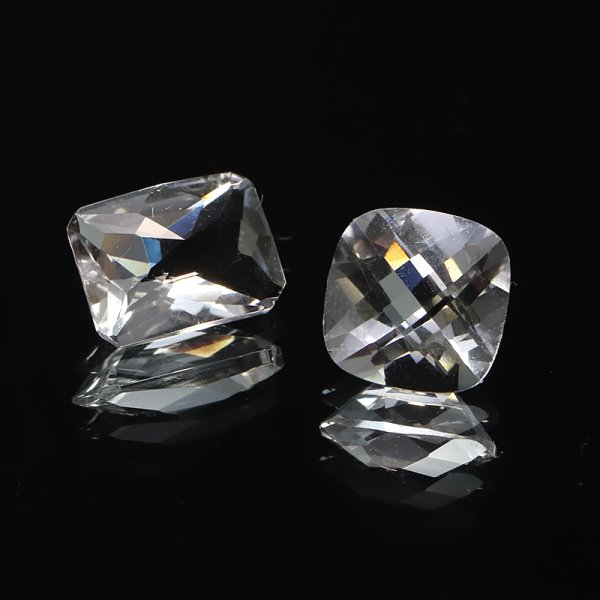 画像2: ルース モンドクォーツ スクエアカット 約6〜6.5×6.5〜8mm タンザニア産 ケース付き 品番:19277 (2)