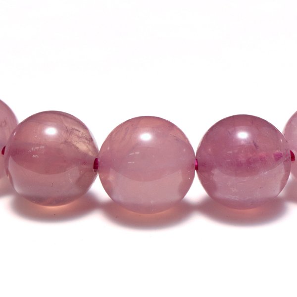 画像2: ブレス　スターディープローズクォーツ＜マダガスカル産＞　丸　約8.5mm　品番：19333 (2)