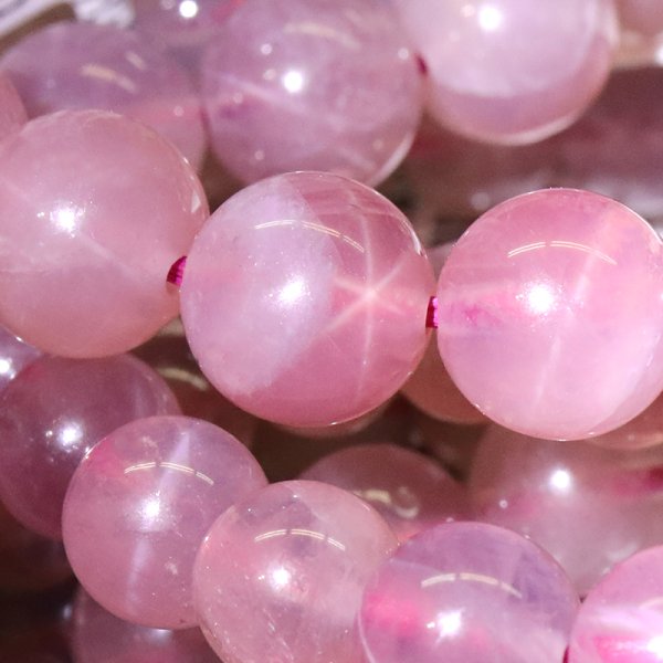 画像3: ブレス　スターディープローズクォーツ＜マダガスカル産＞　丸　約9.5mm　品番：19328 (3)