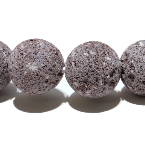 画像3: 【日本銘石】ブレス　赤ボサ石＜神奈川県＞　丸　約8mm　品番：19355 (3)