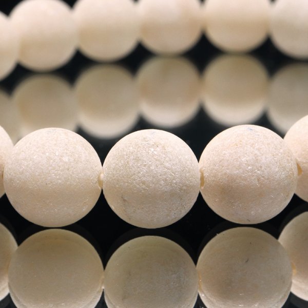 画像2: 【日本銘石】ブレス　寒水石＜茨城県産＞　丸　約12mm　品番：19362 (2)