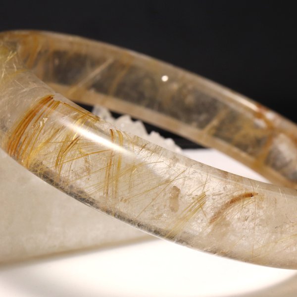 画像3: 【一点物】クローズドバングル　ルチルクォーツ＜ブラジル産＞　幅　約12mm　ケース付き　品番：19386 (3)