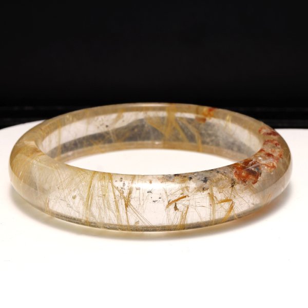 画像5: 【一点物】クローズドバングル　ルチルクォーツ＜ブラジル産＞　幅　約14mm　ケース付き　品番：19384 (5)