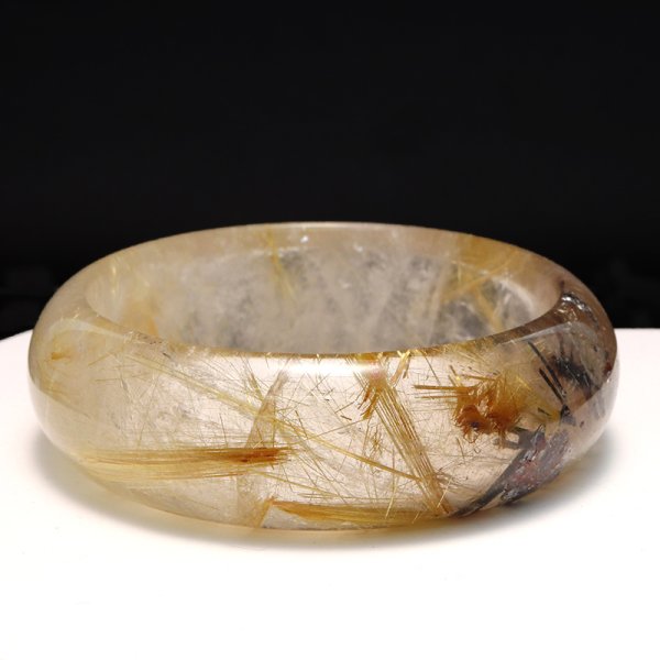 画像5: 【一点物】クローズドバングル　ルチルクォーツ＜ブラジル産＞　幅　約21mm　ケース付き　品番：19383 (5)