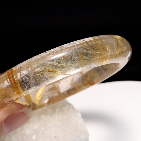 画像4: 【一点物】クローズドバングル　ルチルクォーツ＜ブラジル産＞　幅　約12mm　ケース付き　品番：19386 (4)