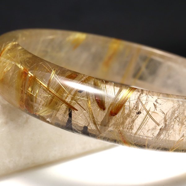 画像2: 【一点物】クローズドバングル　ルチルクォーツ＜ブラジル産＞　幅　約13.5mm　ケース付き　品番：19385 (2)