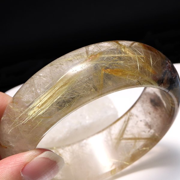 画像4: 【一点物】クローズドバングル　ルチルクォーツ＜ブラジル産＞　幅　約21mm　ケース付き　品番：19383 (4)