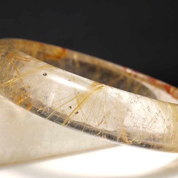 画像3: 【一点物】クローズドバングル　ルチルクォーツ＜ブラジル産＞　幅　約14mm　ケース付き　品番：19384 (3)