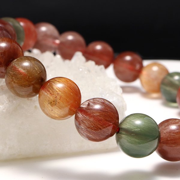 画像2: ブレス　福禄寿ルチル＜ブラジル産＞　丸　約8.5mm　品番：19407 (2)