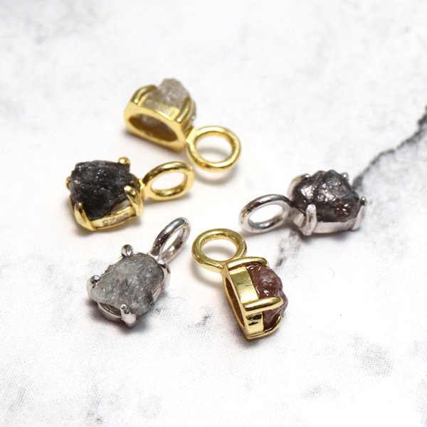 画像3: ペンダントトップ　ダイヤモンド原石　シャンパンカラー　アフリカ産　Silver925　品番：19482 (3)