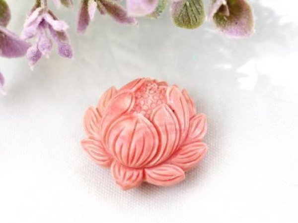 画像2: シェルパーツ（練り）　牡丹　淡サーモンピンク　品番： 3787 (2)
