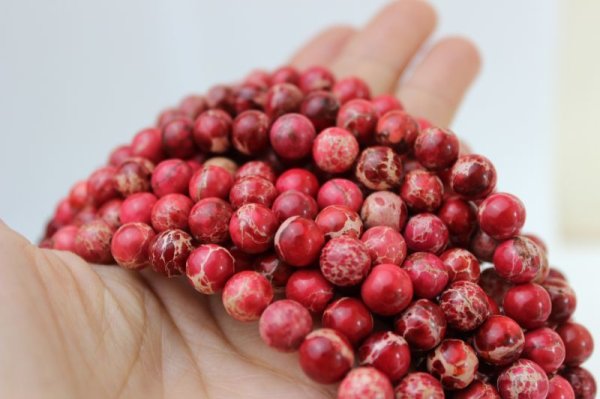 画像3: 【売切50%OFF（表示価格が割引後の金額）】連　コッパーターコイズ（染レッドカラー） 　丸　 8mm　　※割引クーポン・ポイント付与対象外　品番： 10283 (3)