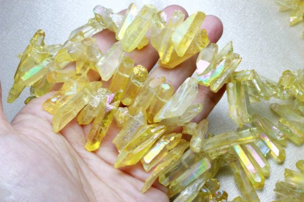 画像3: 【売切50%OFF（表示価格が割引後の金額）】連　クリスタルスティック　イエロー染AB　短め　　※割引クーポン・ポイント付与対象外　品番： 5724 (3)