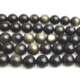 連 ゴールデンオブシディアン 丸 約6mm 品番： 5733 - ストーンクラブ