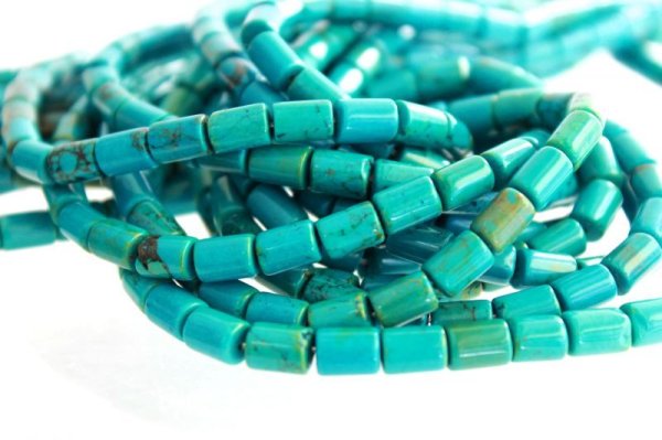 画像4: 【割引対象追加商品】【売切50%OFF（表示価格が割引後の金額）】連　ターコイズ　円柱型　6mm×8ｍｍ　※割引クーポン・ポイント付与対象外　品番： 5960 (4)