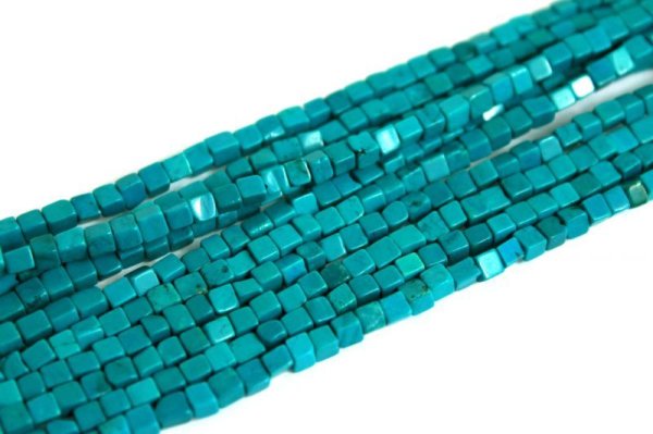 画像2: 連　ターコイズ　正方形　4×4mm　　※ポイント対象外　品番： 8341 (2)
