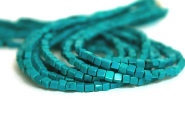 画像4: 連　ターコイズ　正方形　4×4mm　　※ポイント対象外　品番： 8341 (4)