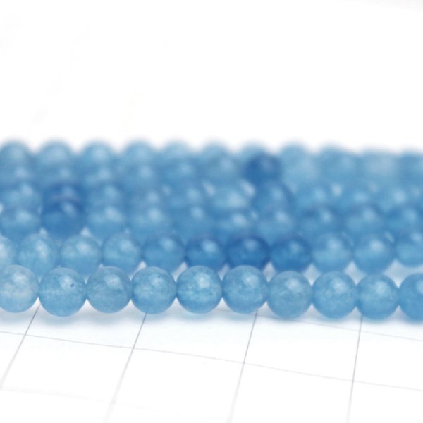 画像2: 連 染クォーツァイト アクアブルー 丸  4mm    品番: 9068 (2)