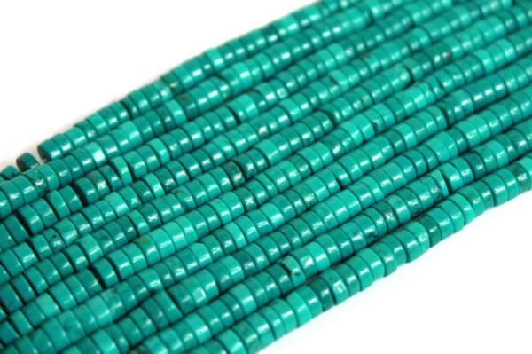 画像2: 【割引対象追加商品】【売切50%OFF（表示価格が割引後の金額）】連　ターコイズ　ボタン　3×5mm　品番： 9270 (2)