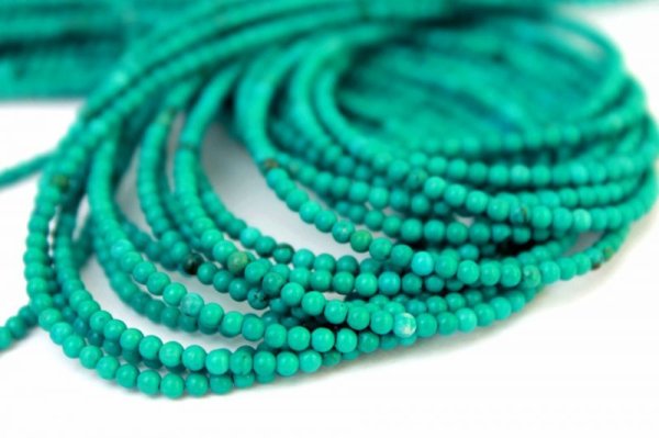画像3: 連　ターコイズ　丸　2mm　　※ポイント対象外　品番： 9777 (3)