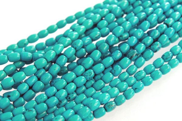 画像2: 連　ターコイズ　たる型　6mm×8mm　　※ポイント対象外　品番： 9779 (2)