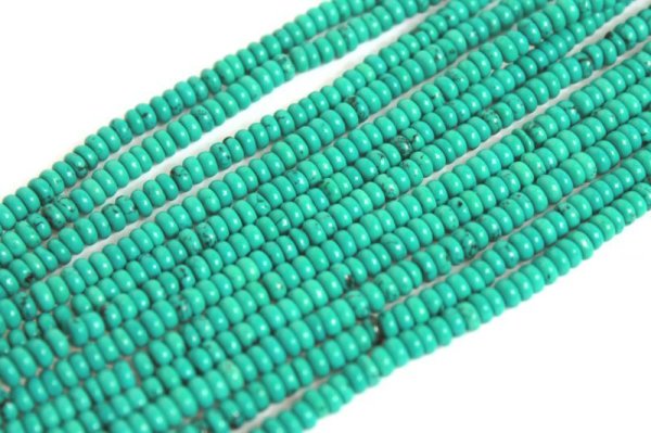 画像2: 連　ターコイズ　ソロバン　3mm×6mm　　※ポイント対象外　品番： 9922 (2)
