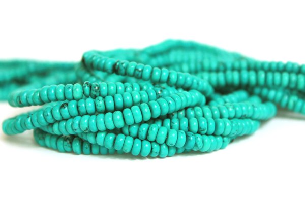 画像4: 連　ターコイズ　ソロバン　3mm×6mm　　※ポイント対象外　品番： 9922 (4)