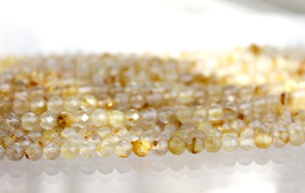 画像3: 連 ルチルクォーツ カット 4mm 品番: 9973 (3)