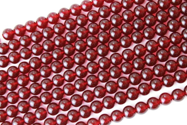 画像2: 連 プレス琥珀 プレスアンバー(着色レッド) 丸  10mm 赤色 癒し 健康 成功 エネルギー 活性化 金運 精神安定 品番: 9513 (2)