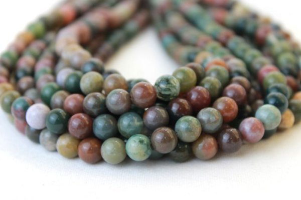 画像4: 連　インディアンアゲート（淡）　 丸　 8mm　　　　品番： 3784 (4)