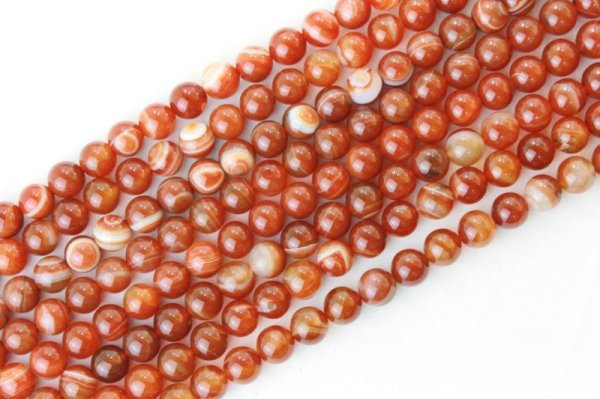 画像2: 連　サードオニキス（赤）　 丸　12mm　　　　品番： 8760 (2)